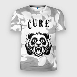 Футболка спортивная мужская The Cure рок панда на светлом фоне, цвет: 3D-принт