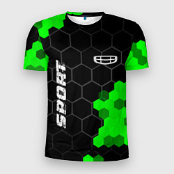 Мужская спорт-футболка Geely green sport hexagon