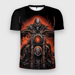 Футболка спортивная мужская Скелет из ада едет на старом мотоцикле, цвет: 3D-принт