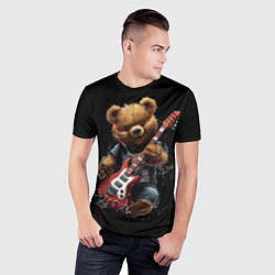 Футболка спортивная мужская Большой плюшевый медведь играет на гитаре, цвет: 3D-принт — фото 2