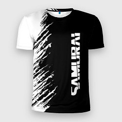 Мужская спорт-футболка Самурай штрихи - киберпанк 2077