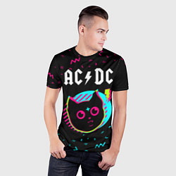 Футболка спортивная мужская AC DC - rock star cat, цвет: 3D-принт — фото 2