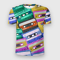 Мужская спорт-футболка Аудио кассеты разноцветные