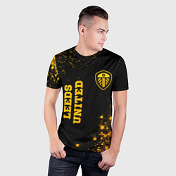 Футболка спортивная мужская Leeds United - gold gradient вертикально, цвет: 3D-принт — фото 2