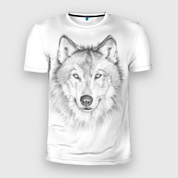 Мужская спорт-футболка Нарисованный волк зубами щёлк
