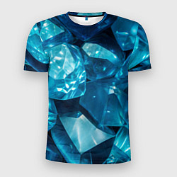 Мужская спорт-футболка Голубой камень апатит - текстура
