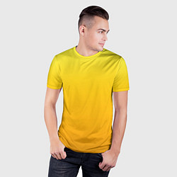 Футболка спортивная мужская Градиент насыщенный жёлтый, цвет: 3D-принт — фото 2