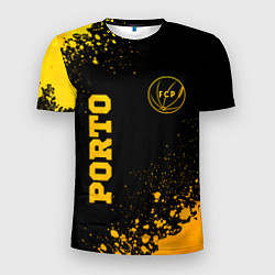 Мужская спорт-футболка Porto - gold gradient вертикально