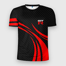 Мужская спорт-футболка GTR Nissan - Carbon and red