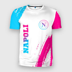 Мужская спорт-футболка Napoli neon gradient style вертикально