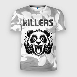 Мужская спорт-футболка The Killers рок панда на светлом фоне