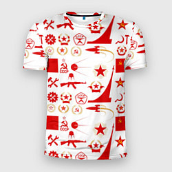 Мужская спорт-футболка СССР знак качества красный