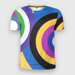 Мужская спорт-футболка Разноцветные круги, абстракция