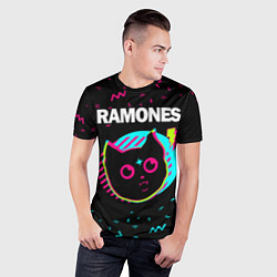 Футболка спортивная мужская Ramones - rock star cat, цвет: 3D-принт — фото 2