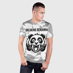 Футболка спортивная мужская Breaking Benjamin рок панда на светлом фоне, цвет: 3D-принт — фото 2
