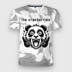 Футболка спортивная мужская The Cranberries рок панда на светлом фоне, цвет: 3D-принт