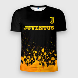Мужская спорт-футболка Juventus - gold gradient посередине