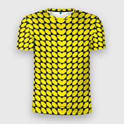 Мужская спорт-футболка Жёлтые лепестки шестиугольники