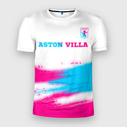 Футболка спортивная мужская Aston Villa neon gradient style посередине, цвет: 3D-принт