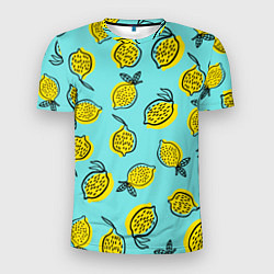 Мужская спорт-футболка Летние лимоны - паттерн