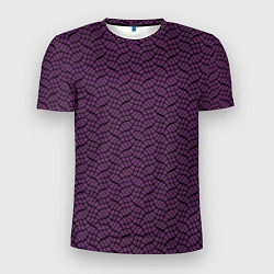 Футболка спортивная мужская Тёмный фиолетовый волнистые полосы, цвет: 3D-принт