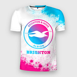 Футболка спортивная мужская Brighton neon gradient style, цвет: 3D-принт