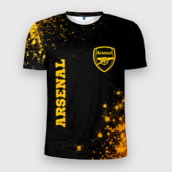 Мужская спорт-футболка Arsenal - gold gradient вертикально