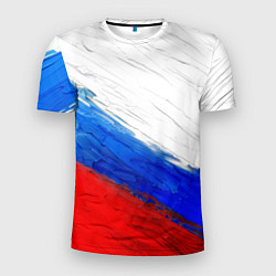 Мужская спорт-футболка Триколор красками