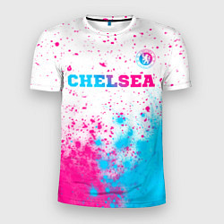 Футболка спортивная мужская Chelsea neon gradient style посередине, цвет: 3D-принт