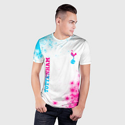 Футболка спортивная мужская Tottenham neon gradient style вертикально, цвет: 3D-принт — фото 2