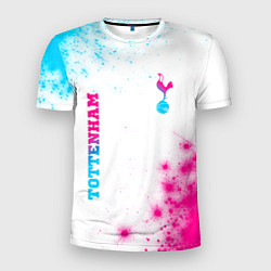Мужская спорт-футболка Tottenham neon gradient style вертикально
