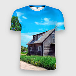 Мужская спорт-футболка Дом в деревне
