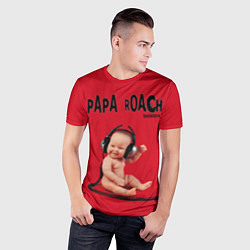 Футболка спортивная мужская Papa Roach - baby with headphones, цвет: 3D-принт — фото 2