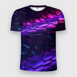 Мужская спорт-футболка Фиолетовая абстрактная текстура неоновая