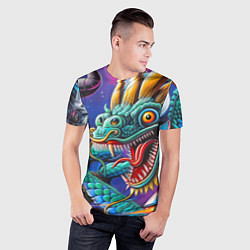 Футболка спортивная мужская Фантастическая космическая композиция с драконом -, цвет: 3D-принт — фото 2