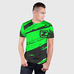Футболка спортивная мужская Zotye sport green, цвет: 3D-принт — фото 2