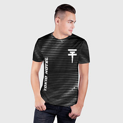 Футболка спортивная мужская Tokio Hotel metal rock lines, цвет: 3D-принт — фото 2