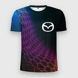 Мужская спорт-футболка Mazda neon hexagon