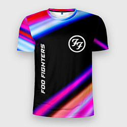 Футболка спортивная мужская Foo Fighters neon rock lights, цвет: 3D-принт