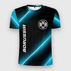 Футболка спортивная мужская Borussia неоновые лампы, цвет: 3D-принт