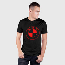 Футболка спортивная мужская BMW red logo, цвет: 3D-принт — фото 2