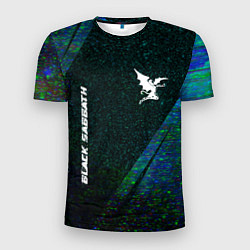 Футболка спортивная мужская Black Sabbath glitch blue, цвет: 3D-принт