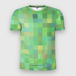 Мужская спорт-футболка Пиксели в зеленом