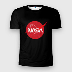 Мужская спорт-футболка Nasa logo red