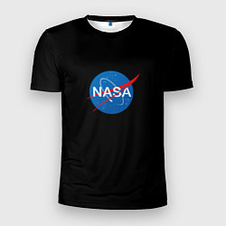 Мужская спорт-футболка Nasa logo space blue