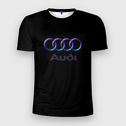 Мужская спорт-футболка Audi neon logo