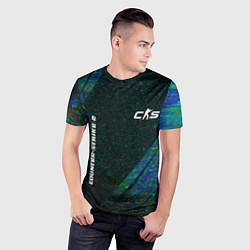Футболка спортивная мужская Counter-Strike 2 glitch blue, цвет: 3D-принт — фото 2