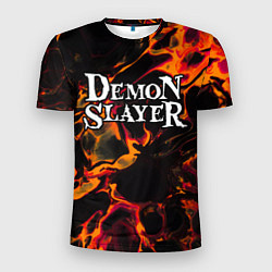 Мужская спорт-футболка Demon Slayer red lava