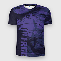 Мужская спорт-футболка Абстрактное лицо девушки на фиолетовом - abstract