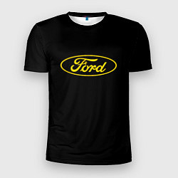 Мужская спорт-футболка Ford logo yellow